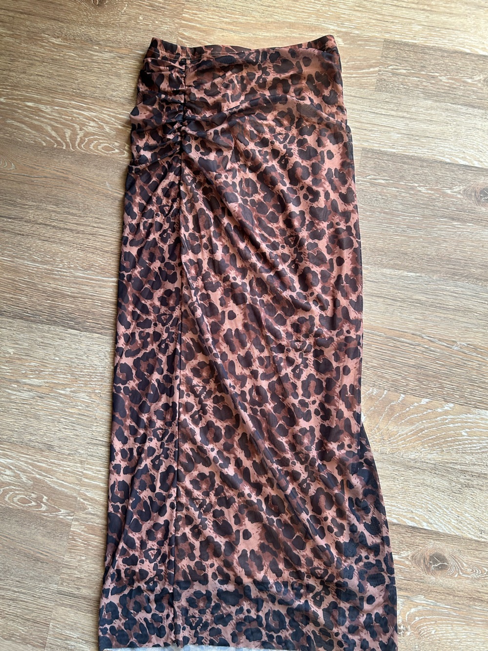 Leopard Print Maxi Skirt - Brown and Black